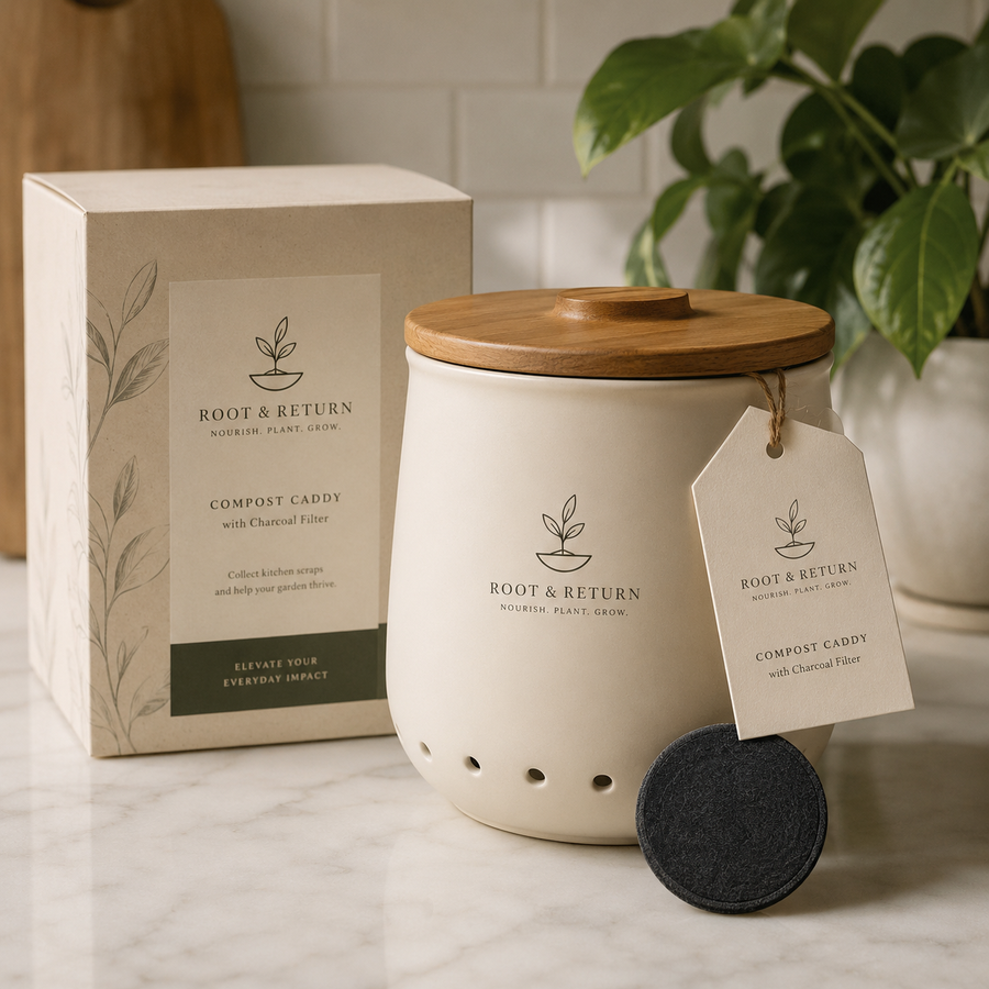 Root & Return™ Ceramic Compost Caddy